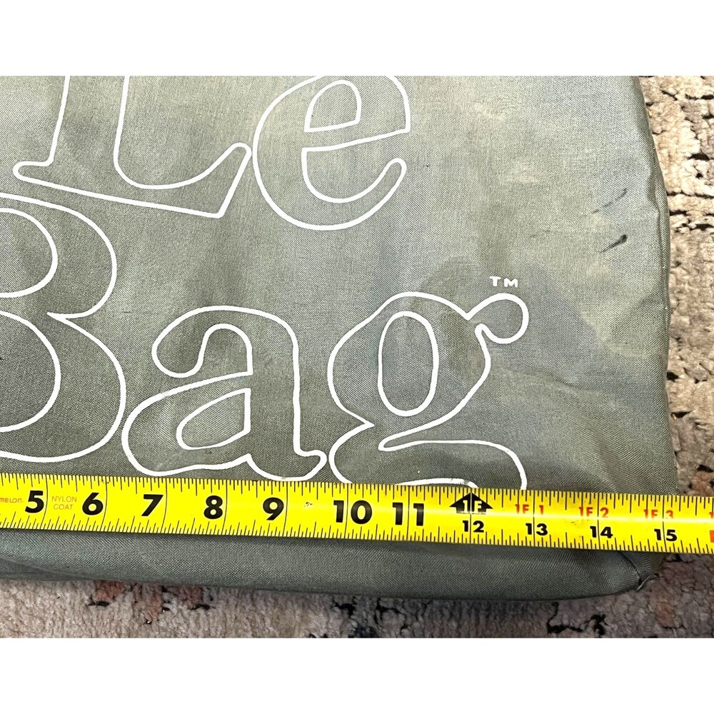 Vintage LE BAG Canvas Tote Bag Teal Grey Shopper Books Crafts Travel Beach Art - Picture 16 of 16